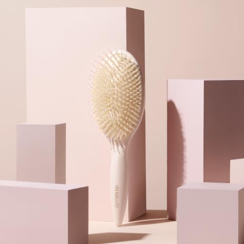 Finish & Shine Boar Bristle Hairbrush for Smooth Shiny Hair (Regular / Cream)