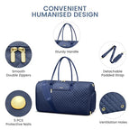 Women Weekender Travel Duffle Bag (25-Navy Blue Basic / Large)