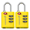 TSA Approved Luggage Locks (3 Digit Yellow 2 Pack)