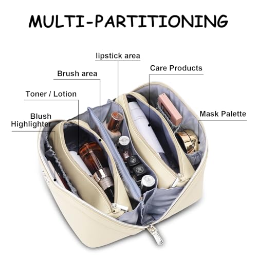 Travel Makeup Bag Organizer Cosmetic Bag (04-B-White)