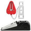 Portable Door Lock & Door Stop Alarm Set (Red)
