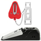 Portable Door Lock & Door Stop Alarm Set (Red)
