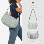 9L Puffer Crossbody Bag for Women Trendy (Light Blue-m)