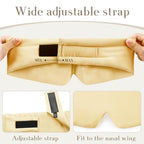 100% Mulberry Silk Sleep Mask Eye Mask for Women Man with Adjustable Band (Gold)
