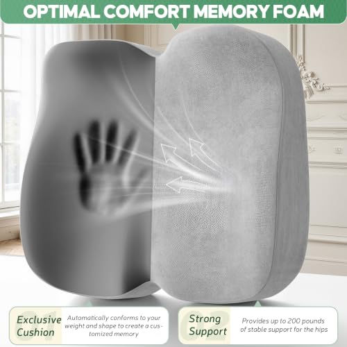 Memory Foam Seat Cushion (Grey / 15.75×18.50×1.97 / 4.13 inch)