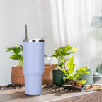 40 oz Stainless Steel Tumbler with Handle (Light Blue / 40 Ounces)