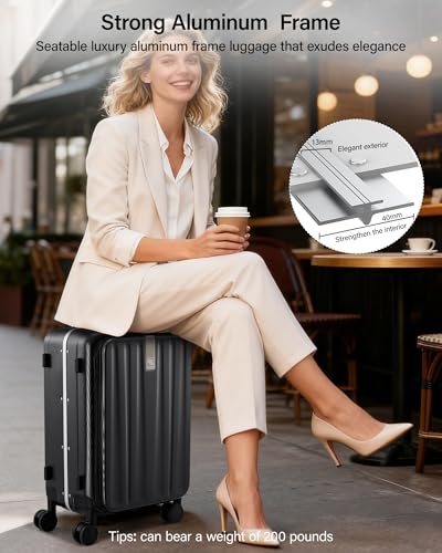 16 Inch Small Carry On Luggage (16 Inch / Black)