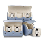 3 Slot Leather Watch Storage Box Light Blue (Sky Blue / 3-Slot)