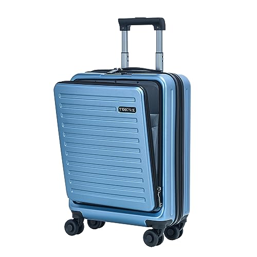 20 Inch Carry On Luggage with Front Pocket (Ice Blue / 20 Inch with Front Pocket)