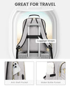 Laptop Backpack Purse for Women (Grey / 15.6-Inch)