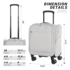 Underseat Carry On Luggage with Wheels (Cloud Gray / 14.5-Inch Plus Underseat)