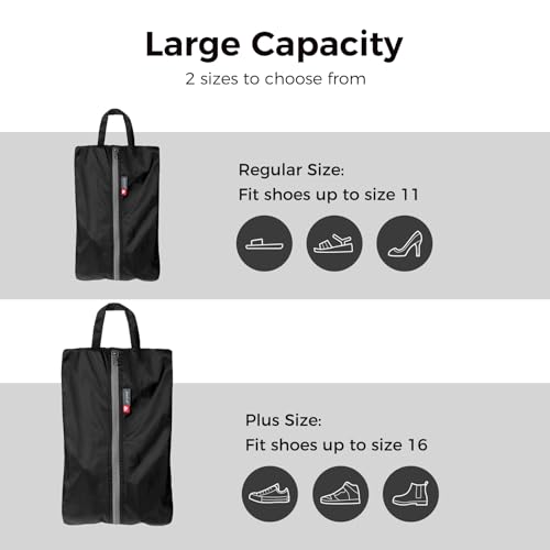 Foldable Shoe Bag for Travel (Black / Foldable-Regular)