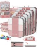 10 Set Compression Packing Cubes for Travel Essentials (Light Coral)