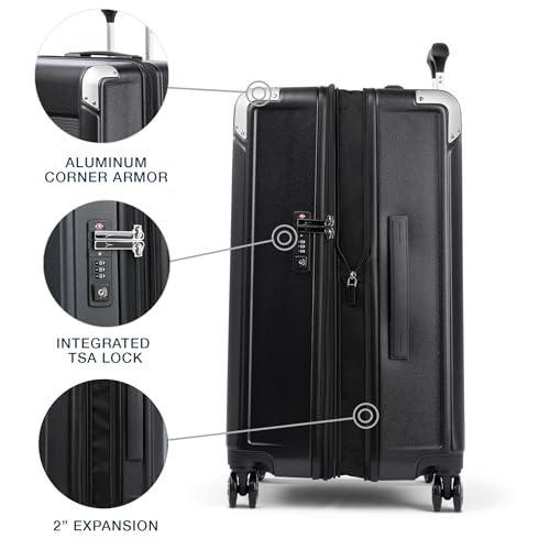 Platinum Elite Hardside Checked Luggage (Checked- Medium 25-Inch / Shadow Black)