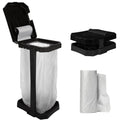 Heavy Duty Black Trash Bag Portable Trash Bag Holder Stand with 7 Bags (Heavy Duty Black)