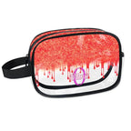 Custom Travel Clear Cosmetic Bag with Name (Red B)