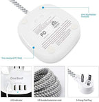 Desktop Power Strip with 3 Outlet 4 USB Ports 4.5A, Flat Plug and 10 ft Long - Image 4