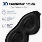 Sleep Mask with Deep Contoured Eye Cups (A1 Black)