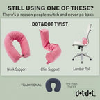 Twist Memory Foam Travel Pillow for Airplanes (Pink / Adjust (26" w/ cord))