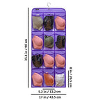 Dual Sided Hanging Shoe Organizer for Closet with Rotating Hanger Hanging Shoe Rack Holder with 24 Large Pockets (PURPLE)