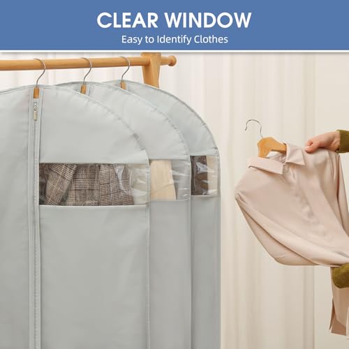 43" Garment Bags for Hanging Clothes (43" - 2 Pack / Grey)