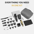 KM-2293 3-Piece Cordless Barber Kit with Foil Shaver, Gold (Gold)