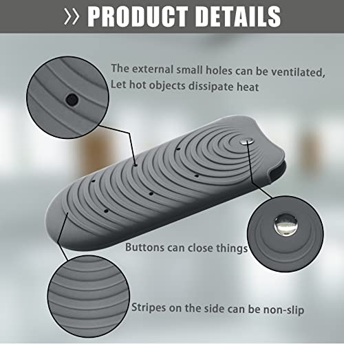 Heat Insulating Silicone Mat Pouch for Hair Styling Tools (Dark Gray)