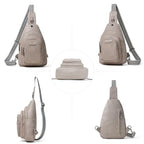 10L Crossbody Sling Bag for Women Men Anti Theft Cross Body Fanny Pack Belt Bag Purse Gifts for Women Faux Leather (10L / 10l-light Grey)