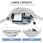 Large Grey Fanny Pack Crossbody Bags for Women Men Fashion Waist Bag (Cloud Grey / Large)