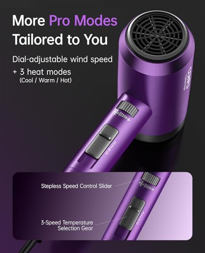 Hair Dryer with Diffuser (Purple)