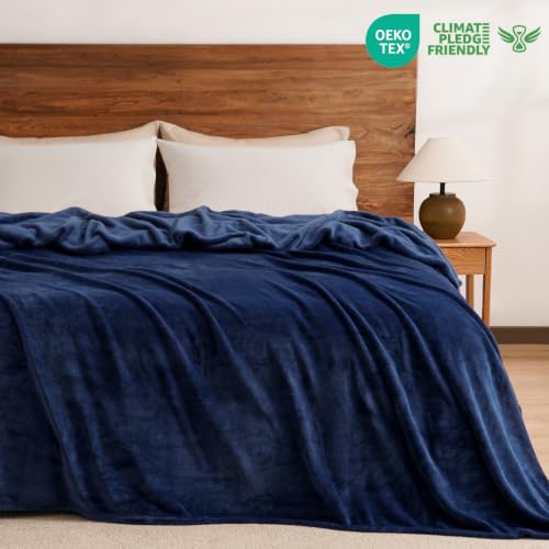 Fleece Blanket Twin 76"x90" (Navy Blue / Twin xl(76" X 90"))