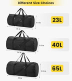 24 Inches Foldable Gym Bag (24 Inches Black / 24 INCHES)