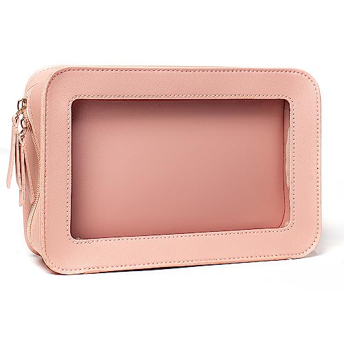 Clear Makeup Bag Organizer (Pink C)