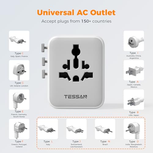 Universal Travel Adapter (Grey&White-20W)