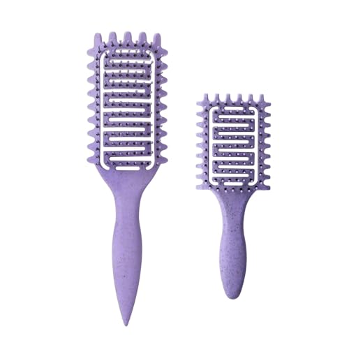 Curl Defining Brush for Curly Hair (2Pcs Purple)
