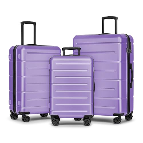 Luggage Sets 3 Piece Hardshell 20" (Lt Purple / 3-Piece Set (20/24/28))