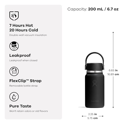 Micro Bottle Insulated Mini Leak Proof Flask for Purse or Pocket in 6.7 Oz Cloud Pink (CLOUD PINK)