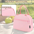 Lunch Bag Tote Bag Lunch Organizer Lunch Holder Insulated Lunch Cooler Bag for Women (Pink)
