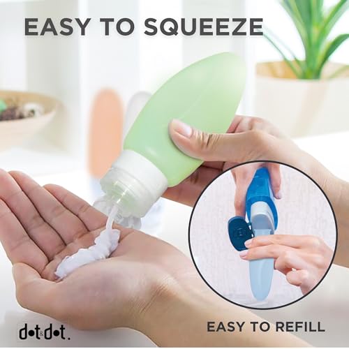 Leak Proof Travel Bottles (3oz 4pc - White/Blue/Green/Orange)