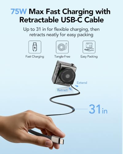75W 5 Port Universal Travel Adapter (Grey)