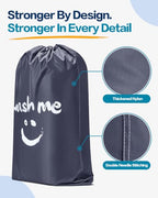 2 Pack XL Wash Me Travel Laundry Bag ((2 Pack - Wash Me) Grey)