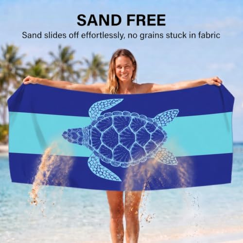 4 Pack Microfiber Beach Towel Oversized 71x32 Blue Sea Animal Palm (4 Pack Turtle Shark Dolphin Palm / X-Large (32x71 inches))