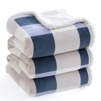 Sherpa Throw Blanket Reversible Large Big King Size Flannel Blankets for Bed (Grey-blue / 90"*108")