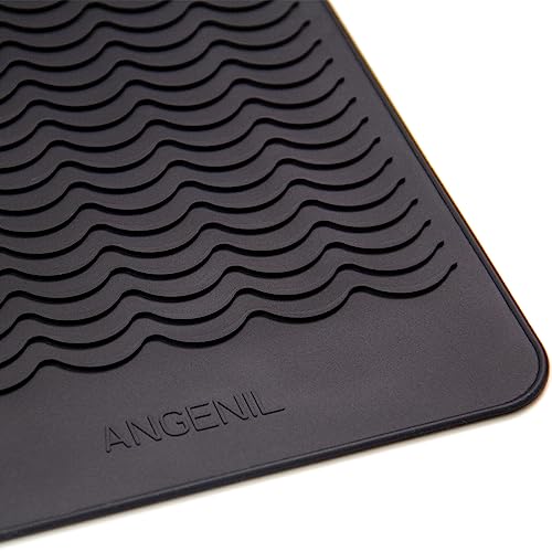 Pro Large Silicone Heat Resistant Mat Pad for Hot Hair Tools (Black)