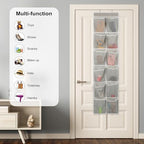 Over the Door 12 Pocket Hanging Shoe Organizer (Gray)