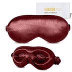 Adjustable 3D 22 Momme 100% Mulberry Silk Sleep Mask (Burgundy / 1 Count (Pack of 1))