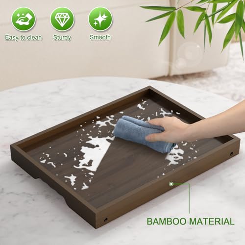 FSC 100% Bamboo Bed Tray with Folding Legs (Walnut / 15.7" x 12.2" x 1.6")