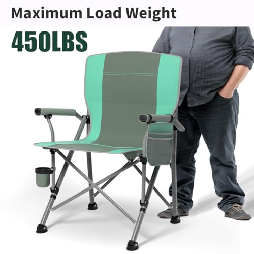 Oversized Camping Chair for Adults Heavy Duty (Large / Grey Light Blue)