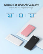 26800mAh Slim Portable Charger Power Bank (White)