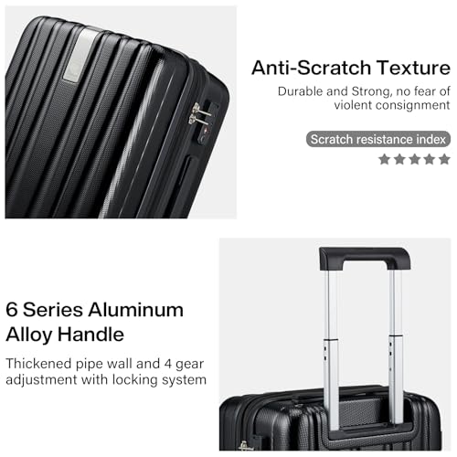 Expandable Hard Shell Luggage Sets (2 Pc Set EXT (20/29) / Jet Black)